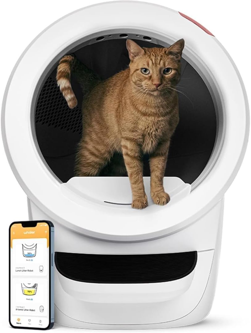 Litter-Robot 4 with Step & Fence (White) - Automatic, Self-Cleaning Cat Litter Box, WiFi Enabled, Works with Any Clumping Litter, Complimentary 2-Year WhiskerCare Warranty