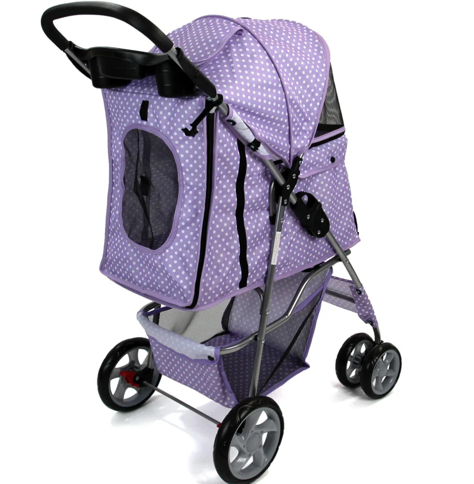 Pet Travel Dog Stroller Pushchair – Available in 7 Vibrant Colors (Purple)