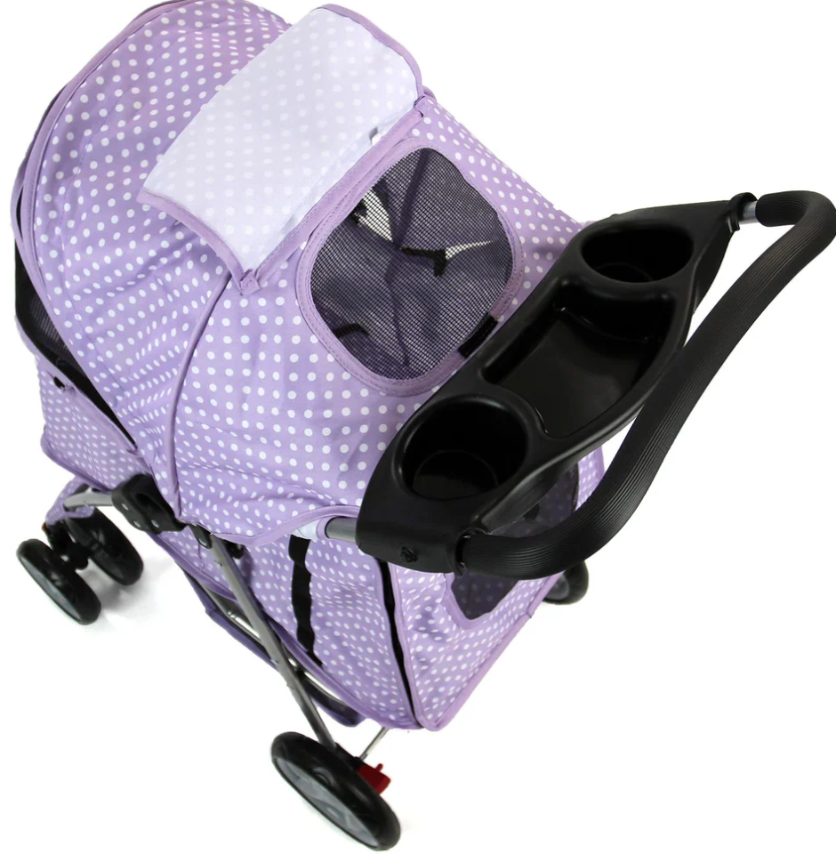 Pet Travel Dog Stroller Pushchair – Available in 7 Vibrant Colors (Purple)